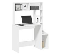 Desk with Shelves White 100x45x140cm Engineered Wood Storage Computer Desk Home