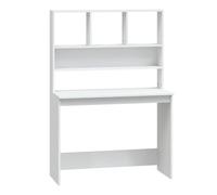 Desk with Shelves White Office Study Storage Unit - 102x45x148cm
