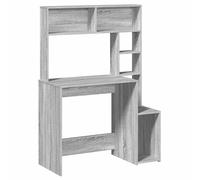 (grey sonoma) vidaXL Desk with Shelves Writing Compter Table Study Desk Engineered Wood