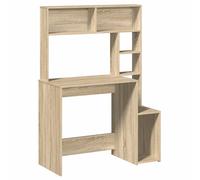Desk with Shelves Sonoma Oak 100x45x140cm Engineered Wood Home Office Modular PC