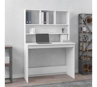 Desk with Shelves Writing Computer Table Study Desk Engineered Wood vidaXL