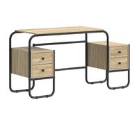 Desk with Storage 145 x 50 x 75 cm Engineered Wood and Steel Office Desk vidaXL