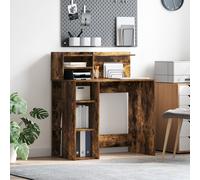 Desk with Storage Smoked Oak 90x48x101.5 cm Engineered Wood Berkfield Home Brown One Size