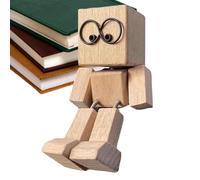 Desk Wooden Figure - Shaking Wooden Man Figure Decoration,Desktop Dashboard Funny Sculpture Ornament for Family Outings Road Trip Living Room Commuting Dormitory