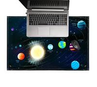 Desk Writing Mat, Colorful Desk Pad, Dinosaur Desks Decor, World Map Mousepad with Colorful Space Dinosaurs Design for Protecting Desks and Organizing School Supplies