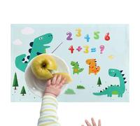 Desk Writing Mat - Colourful Dinosaur Print, World Map | Large Desks Protector Pad, Smooth Writing Layer, Student Work Area, School Study Desk, Creative Indoor Use