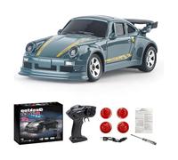 DeskDrift Mini - 1:64 Scale 4WD Proportional RC Drift Car, Full Proportional Remote Control Racing Car with LED Lights, 2.4GHz Mini Drift Toy Cars for Desktop Racing & Hobby Play (green)