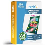 Deskit A4 Laminating Pouches, Gloss, Bulk Pack 250 Sheets, 150 Microns - for High Volume and Multi-Projects Laminations