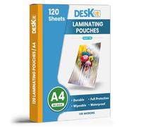 Deskit Laminating Pouches A4, Glossy, 120 Sheets, 100 Microns - Clear and Durable Pre
