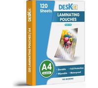 Deskit Laminating Pouches A4, Glossy, 120 Sheets, 100 Microns - Clear and Durable Presentations - Flexible Rigidity for Everyday Use