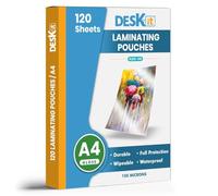 Deskit Laminating Pouches A4, Glossy, 120 Sheets, 100 Microns - Clear and Durable Presentations - Flexible Rigidity for Everyday Use