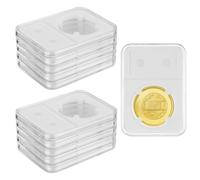 Deskium 10 Pcs Coin Slab Display Holder, for 1.3 in 33 mm Commemorative Medallions, Clear Plastic Storage Case, 4 Point Fixed Lock, Collector Organizer for Home Display
