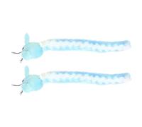 Deskium 2 Pcs Cat Mouse Toy for Kittens, Interactive Plush Mice with Bell, Indoor Cat Chew Toy for Dental Health, Soft Stuffed Play Toys for Exercise and Boredom Relief, 10.63 in Long
