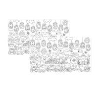 Deskium 2 Pcs Easter Giant Colouring Poster, Jumbo Colouring Banner Tablecloth with Bunny Patterns, DIY Graffiti Party Decorations for Young Artists