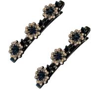 Deskium 2 Pcs Rhinestone Duckbill Hair Clips, Crystal Stone Braid Accessories, Young Women's Hair Accessories