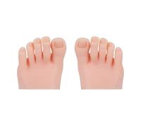 Deskium 2 Pcs Silicone Practice Foot for Acrylic Nails, Pedicure Training Foot, Realistic, 3.5 X 3.1 X 2.6 in, Flexible Fake Foot Model