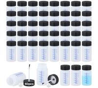 Deskium 2oz Paint Touch Up Bottles, 60 Pcs Empty Paint Bottles with Applicator Brushes, Safety Lids, and Mixing Balls, Plastic Leftover Paint Containers for Fixing Car Scratches, Stone Chips, Walls