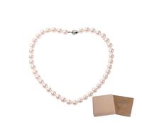 Deskium 3 Pcs Shell Pearl Necklaces for Women, 10 mm Round White Beaded Necklace, Hand Knotted Classic Jewelry, 17.7 in, 45 cm Length, with Gift Box and Bag, for Mother’s Day Gift