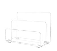 Deskium 3-Tier File Organizer Rack, Acrylic Document Holder, Compact Size 5.9 X 4.2 X 4.2 In / 15 X 10.6 X 10.7 Cm With Non-Slip Pads