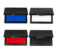 Deskium 4 Pcs Quick Dry Ink Pad Set for Rubber Stamps, Red Blue Black White, Office & Craft