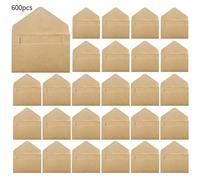 Deskium 600 Mini Envelopes Paper, 4.1 X 2.8 in Plain Rectangular Design, Easy Seal Flap, Perfect for Custom Printing