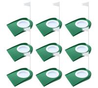 Deskium 9 Golf Putting Cups With Flags, Multi-Purpose Indoor/Outdoor Golf Training Set, For Home, Office, And Backyard