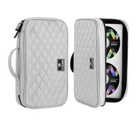 Deskium 96 Capacity CD Case, Portable DVD Holder with Handle, Hard DVD Storage Wallet, CD Organizer Bag for Travel and Car, Media Carrying Case for Office, Fits 96 Discs