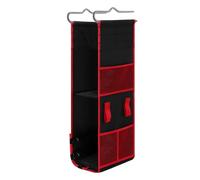 Deskium Adjustable 3-Shelf Hanging Locker Organizer, Oxford Cloth Closet Storage Bag, 35.4 X 8.7 in, Black & Red