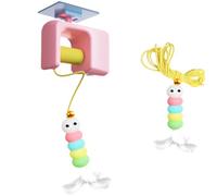 Deskium Automatic Cat Toy, Interactive Electric Door Hanging Teaser with Feather and Plush Caterpillar, Self Playing Kitten Exercise Tool, Space-Saving ABS Construction, Includes 1 Replacement Head