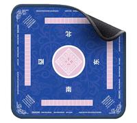 Deskium Blue Mahjong Mat, Corner Marks, Directional Signs, 70 70 Cm, Dampens Sound, Rubberized Base, Perfect To Play Cards, Board Games, And Mahjong