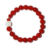 Deskium Bracelet Women 8 Mm Beads 6.3 In Red Agate Natural Transfer 16 Cm Birthday Gift Accents Healing