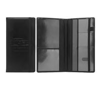 Deskium Car Document Organizer, PU Leather Card Holder for Registration Insurance License, Black Auto Document Wallet with Multiple Slots