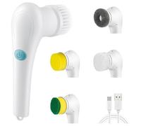 Deskium Cordless Shower Scrubber with 5 Electric Brush Heads, for Kitchen, Bathroom, Grout, Tile, Tub, Sink Care