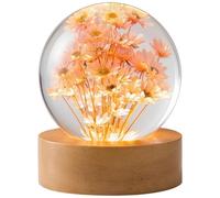 Deskium Dandelion Daisy Crystal Ball Desk Lamp, Bloom 3D Engraved, Warm Led Night Light, USB Powered, Unique Gift for Home Decor