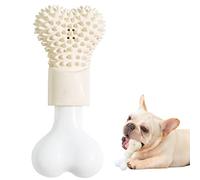 Deskium Dog Chew Toy for Interactive Play and Puppy Teething, Bone Shape Pet Tooth Cleaning Tool, Toss and Fetch Training Toy, Made of Rubber and Nylon, 4.84 x 2.17 in