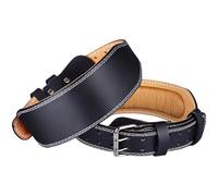 Deskium Double Prong Leather Weightlifting Belt, 3.9 In Narrow Back With Sponge Pad, Waist 33.5-39.4 In, Powerlifting Support