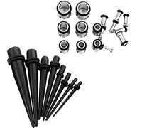 Deskium Ear Stretching Kit, 36 Pcs Mixed Acrylic Tapers and Stainless Steel Plugs, 1.6 MM to 10 MM Body Jewelry, Beginner Friendly, Designed for Stretching Progress