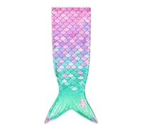 Deskium Flannel Mermaid Tail Blanket for Young Ones, Pink Green Gradient Mermaid Sleeping Bag, Super Soft Snuggle Wrap Throw, All Seasons Cozy Wearable Cover, Pink Green