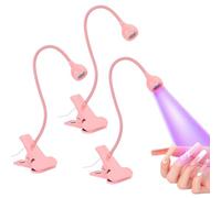 Deskium, Gel Curing, Light Versatile, 3 Pcs Clip-On, Adjustable Gooseneck Style, USB Driven, Desk Nail Lamps, Dryer Polish Nail