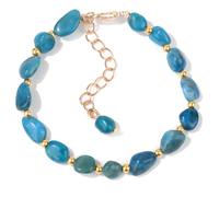 Deskium Gemstone Bracelet for Women, Blue Oval Crystal Bracelet with Adjustable Chain, Lobster Clasp Jewelry