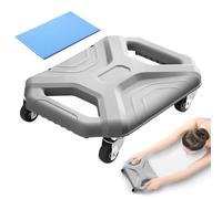 Deskium Gray Ab Roller Wheel and Knee Pad, Home Gym Equipment, Silent Gliding Disc for Core Workouts, Plank Ab Roller for Core Training, Fitness Exercise