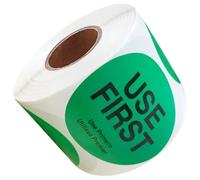 Deskium Green Food Stickers, 2 RCS Use First Labels for Kitchen, Inventory Control Labels for Restaurants