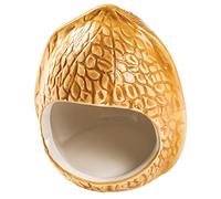 Deskium Hamster House Ceramic Cooling, Creative Nut Shape Gerbil Hideout, Small Animal Nest for Hamsters and Mice, Cute Pet Cave for Cage Decor, Summer Cooling Habitat