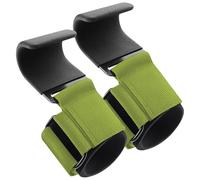 Deskium Heavy Duty Pair Weight Lifting Hooks, Steel Deadlift Hooks With Padded Wrist Straps, Non-Slip Gym Hooks, Strength Training, Green