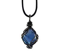 Deskium Moonstone Necklace, Sterling Silver Blue Labradorite Pendant, Handmade Irregular Crystal Jewelry, 1.2 x 1 in / 3 x 2.5 cm, For Formal and Casual Wear