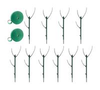 Deskium Plant Support Set, 10 Stakes, 11 In, For Indoor Potted Plants, With, Stackable, Green