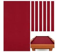Deskium Pool Table Felt for 8 ft Billiard Table, Polyester Felt Replacement Kit, Snooker Accessories with Cushion Cloth Strips for Club and Game Rooms, Red