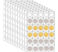 Deskium PVC Coin Collecting Binder Sheets, 10 Sheets, 30 Pockets, Fits 9-Hole Binders, Dust and Moisture Protection