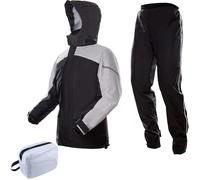 Deskium Rain Gear For Motorcyclists, Oxford Cloth Jacket & Pants With Reflective Features, Includes Waterproof Storage Bag For Camping