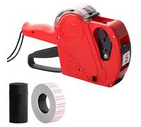 Deskium Red Retail Labeling Kit, with Tag Maker Machine, 500 Labels and Pre-Installed Ink Roller, Restaurant Pricing Solution